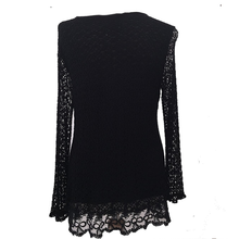 Load image into Gallery viewer, Pamper Yourself Now ltd Ladies Black Crochet lace Long Sleeve top.Made in Italy (AA4)
