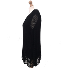 Load image into Gallery viewer, Pamper Yourself Now ltd Ladies Black Crochet lace Long Sleeve top.Made in Italy (AA4)

