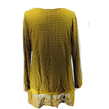 Load image into Gallery viewer, Pamper Yourself Now ltd Ladies Mustard Crochet lace Long Sleeve top. Made in Italy (AA27)
