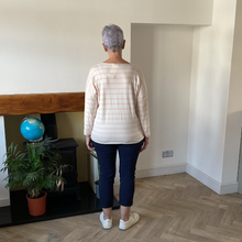 Load image into Gallery viewer, Isabella Light Pink Striped V-Neck Top | Flattering One Size UK 12–18
