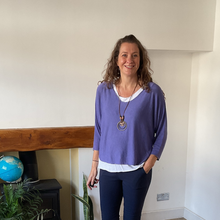 Load image into Gallery viewer, Ladies Purple 2 Piece Layer Plain Top with Necklace with 3/4 Sleeves (A91)
