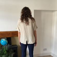 Load image into Gallery viewer, Caroline beige Linen/cotton  Mix Top | Flattering One Size UK 10–18
