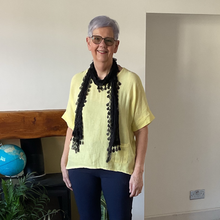 Load image into Gallery viewer, Caroline Green Linen/cotton  Mix Top | Flattering One Size UK 10–18
