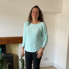 Load image into Gallery viewer, Super Soft Round neck Light blue Italian Plain Jumper – One Size (12–16) A185
