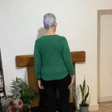 Load image into Gallery viewer, Super Soft Round neck Green  Italian Plain Jumper – One Size (12–16) A185
