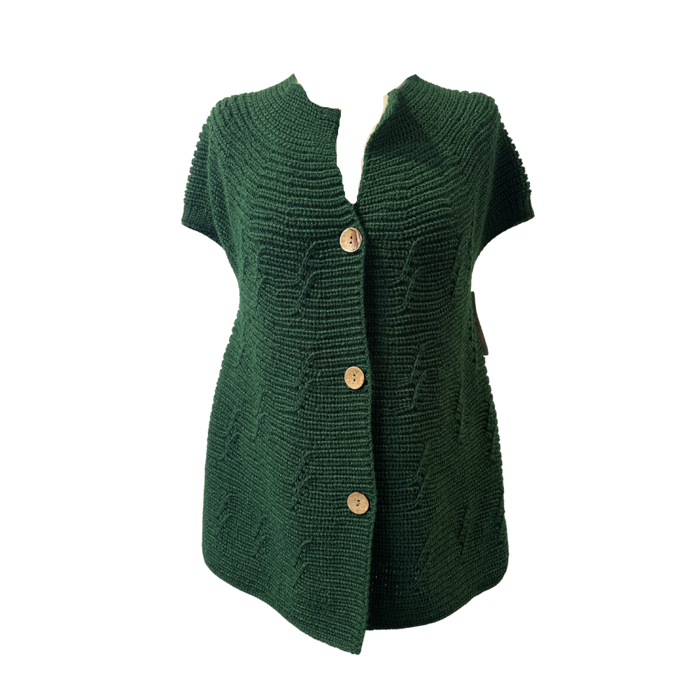 Green 3 button waistcoat