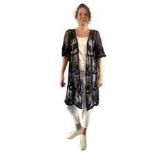 Load image into Gallery viewer, Women black Lace Sheer Cardigan/Jacket (A165)
