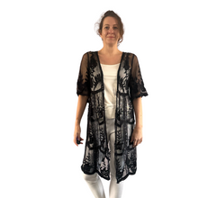 Load image into Gallery viewer, Women black Lace Sheer Cardigan/Jacket (A165)
