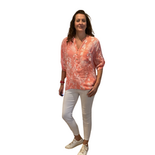 Load image into Gallery viewer, Ladies Light coral dandelion print shirt (A127)
