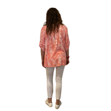 Load image into Gallery viewer, Ladies Light coral dandelion print shirt (A127)
