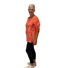 Load image into Gallery viewer, Ladies Dark coral dandelion print shirt (A127)
