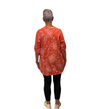 Load image into Gallery viewer, Ladies Dark coral dandelion print shirt (A127)
