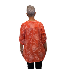 Load image into Gallery viewer, Ladies Dark coral dandelion print shirt (A127)
