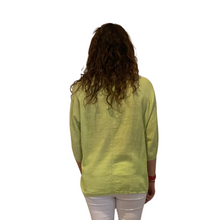 Load image into Gallery viewer, Plain Lime green cotton round neck top for women. (A162)
