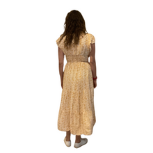 Load image into Gallery viewer, Ladies Mustard V neck button front floral dress (A169)
