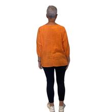 Load image into Gallery viewer, Plain Orange cotton round neck top for women. (A162)
