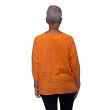 Load image into Gallery viewer, Plain Orange cotton round neck top for women. (A162)
