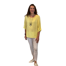 Load image into Gallery viewer, Plain Yellow cotton round neck top for women. (A162)
