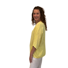 Load image into Gallery viewer, Plain Yellow cotton round neck top for women. (A162)
