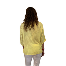 Load image into Gallery viewer, Plain Yellow cotton round neck top for women. (A162)
