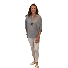 Load image into Gallery viewer, Plain Light grey cotton round neck top for women. (A162)
