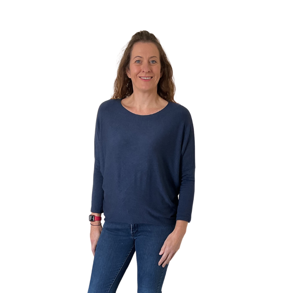 Ladies Plain Navy Blue round neck Jumper (A170)