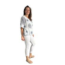 Load image into Gallery viewer, White firework cotton top for women. (A158)
