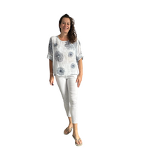 Load image into Gallery viewer, White firework cotton top for women. (A158)
