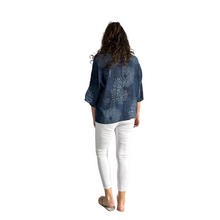 Load image into Gallery viewer, Navy firework cotton top for women. (A158)
