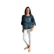Load image into Gallery viewer, Petrol firework cotton top for women. (A158)
