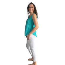 Load image into Gallery viewer, Turquoise Blue Sleeveless layered top for women. (A161)

