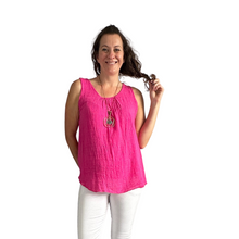 Load image into Gallery viewer, Fuchsia pink Sleeveless layered top for women. (A161)
