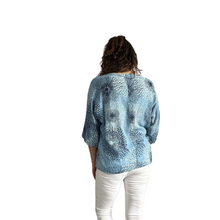Load image into Gallery viewer, Light blue firework cotton top for women. (A158)
