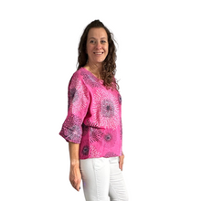 Load image into Gallery viewer, Fuchsia pink firework cotton top for women. (A158)
