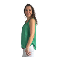 Load image into Gallery viewer, Bright green Sleeveless layered top for women. (A161)
