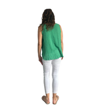 Load image into Gallery viewer, Bright green Sleeveless layered top for women. (A161)
