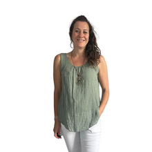 Load image into Gallery viewer, Khaki green Sleeveless layered top for women. (A161)
