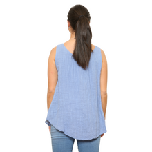 Load image into Gallery viewer, Denim blue Sleeveless layered top for women. (A161)

