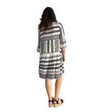 Load image into Gallery viewer, Black Aztec Print Tiered Dress for women. (A159)

