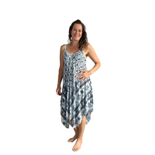 Load image into Gallery viewer, Light blue with Blue Elephant Design Handkerchief Dress (AA74)
