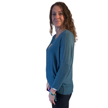 Load image into Gallery viewer, Teal Heart balloon soft knit top for women. (A156)
