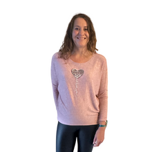 Load image into Gallery viewer, Baby Pink Heart balloon soft knit top for women. (A156)
