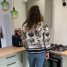 Load image into Gallery viewer, Black Animal print Colour Padded Jacket – Waist Length | One Size (UK 12–16) | Lightweight Warm Outerwear | Pamper Yourself -A178
