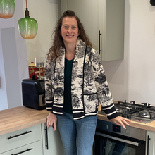 Load image into Gallery viewer, Black Animal print Colour Padded Jacket – Waist Length | One Size (UK 12–16) | Lightweight Warm Outerwear | Pamper Yourself -A178
