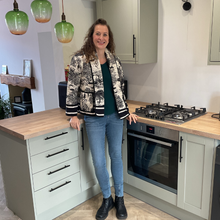 Load image into Gallery viewer, Black Animal print Colour Padded Jacket – Waist Length | One Size (UK 12–16) | Lightweight Warm Outerwear | Pamper Yourself -A178
