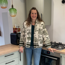 Load image into Gallery viewer, Khaki Green Animal print Colour Padded Jacket – Waist Length | One Size (UK 12–16) | Lightweight Warm Outerwear | Pamper Yourself -A178
