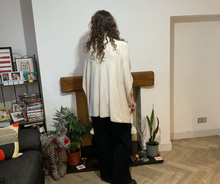 Load image into Gallery viewer, Cream Oversized Cowl Neck Poncho Jumper with Tassels | Flattering One Size UK 12–24
