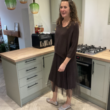 Load image into Gallery viewer, Chocolate Brown Two Piece Dress &amp; Jumper Set – One Size (UK 12–18) | Knit Jumper &amp; Sleeveless Dress | Wear Together or Separately | Pamper Yourself Now A180
