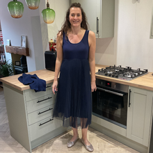 Load image into Gallery viewer, Navy Blue Two Piece Dress &amp; Jumper Set – One Size (UK 12–18) | Knit Jumper &amp; Sleeveless Dress | Wear Together or Separately | Pamper Yourself Now A180
