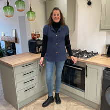 Load image into Gallery viewer, Denim Blue 3 button waistcoat a174
